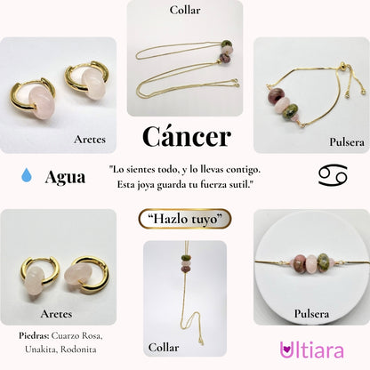 Set.- ✨ Victoria en Esencia | Joyería energética por signo zodiacal🔮| Aretes + Collar + Pulsera. Hecho con piedras naturales