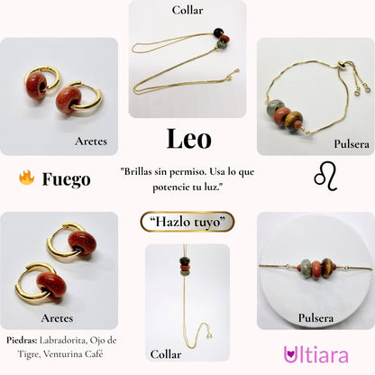 Set.- ✨ Victoria en Esencia | Joyería energética por signo zodiacal🔮| Aretes + Collar + Pulsera. Hecho con piedras naturales