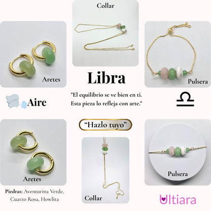 Set.- ✨ Victoria en Esencia | Joyería energética por signo zodiacal🔮| Aretes + Collar + Pulsera. Hecho con piedras naturales