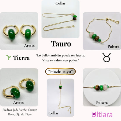 Set.- ✨ Victoria en Esencia | Joyería energética por signo zodiacal🔮| Aretes + Collar + Pulsera. Hecho con piedras naturales